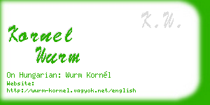 kornel wurm business card