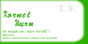 kornel wurm business card